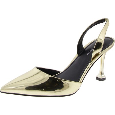 Marc Fisher Womens Hadya Gold Patent Pumps Shoes 8 Medium (B,M) BHFO 7425