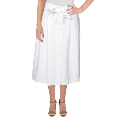 

Женская белая льняная юбка-миди Anne Klein с поясом и бумажным пакетом  BHFO 6179, Белый