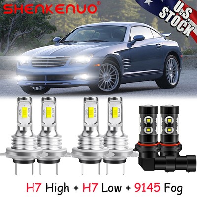 For Chrysler Crossfire 2004 - 2007 2008 Combo 6x LED Headlight + Fog Light Bulbs