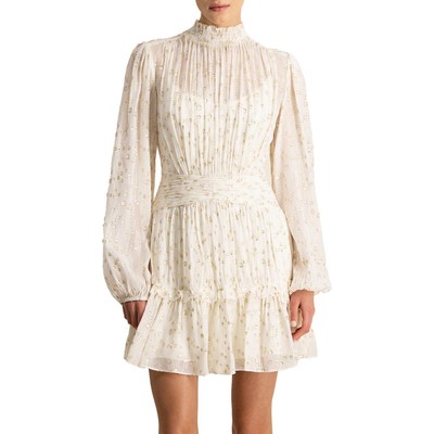 

ML Monique Lhuillier Женское платье для коктейлей и вечеринок цвета слоновой кости цвета металлик  BHFO 2771, Champagne