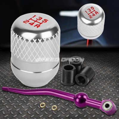 КОРОТКИЙ ПЕРЕКЛЮЧАТЕЛЬ ПЕРЕДАЧ ИЗ ФИОЛЕТОВОГО АЛЮМИНИЯ С ДВОЙНЫМ ИЗГИБОМ + СЕРЕБРИСТАЯ 5-СТУПЕНЧАТАЯ РУЧКА С СЕТКОЙ ДЛЯ EK/ EJ / EG