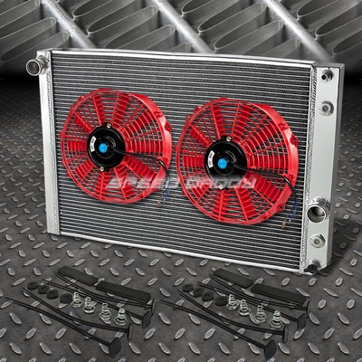 3-РЯДНЫЙ АЛЮМИНИЕВЫЙ РАДИАТОР + 2X 10 ВЕНТИЛЯТОРОВ КРАСНОГО ЦВЕТА ДЛЯ 91-96 CORVETTE 5.7L L98/LT1 ZR-1 V8