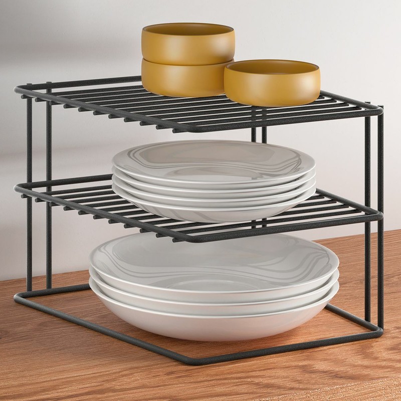 2 Etagen Eckschrankeinsatz Tellerstapler Eckregal Ablage KÃ¼Chenschrank 