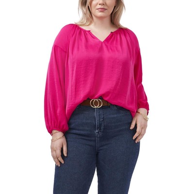 

Vince Camuto Womens Mood Indigo Dressy Flowy Blouse Top Plus BHFO 9060