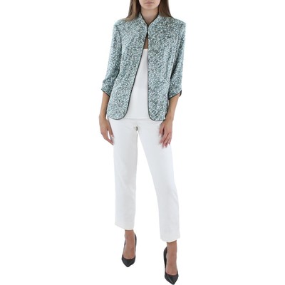 Alex Evenings Womens Green Textured Glitter Jacket Blazer Petites PXL BHFO 6483