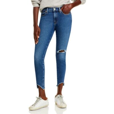 7 For All Mankind Женские джинсы скинни до щиколотки со средней посадкой и необработанным краем BHFO 6223