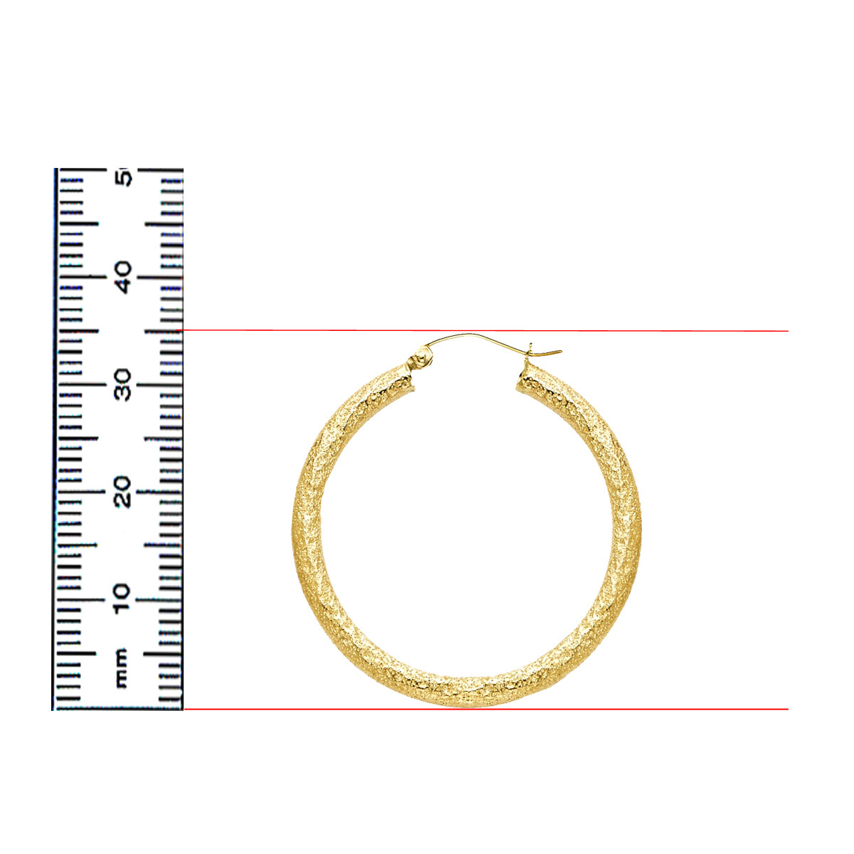 Pre-owned Tgdj 14k Yellow Gold Finish 3mm Tube Hoop Earrings For Women