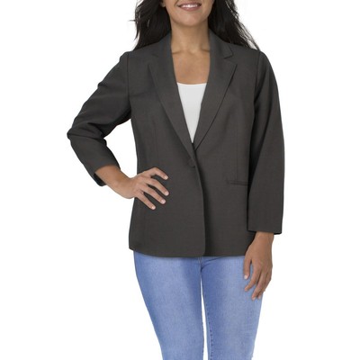 Женский серый однотонный блейзер на одной пуговице Le Suit Plus 16W BHFO 0581