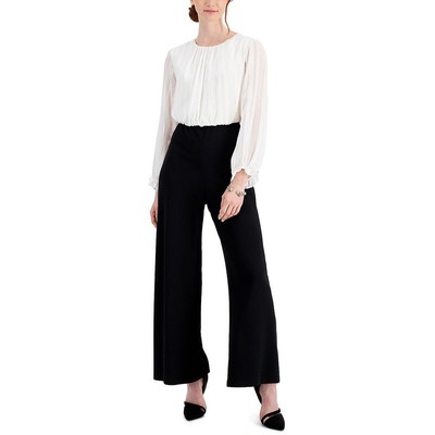 

Женский черный формальный комбинезон Connected Apparel с цветными блоками Petites  BHFO 5503, Ivory/black