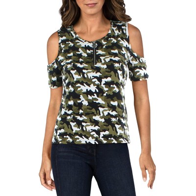 

Женская зеленая блузка с открытыми плечами MICHAEL Michael Kors, топ  BHFO 4373, Multi