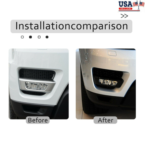 For Land Rover Range Rover Sport 2014-2017 Front Fog Light Cover Trim ABS Black