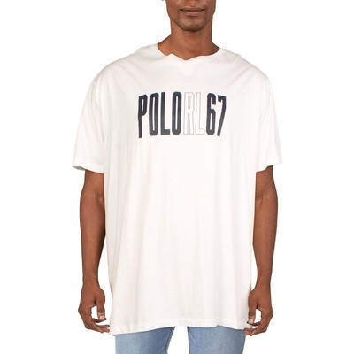 

Мужская белая футболка с рисунком Polo Ralph Lauren Big - Tall  BHFO 6237, Белый, 711871256001