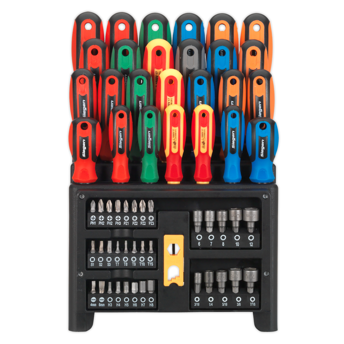 Sealey Siegen Tools Sale! Screwdriver + Bit Nut Driver Set 61pce + Storage Rack eBay