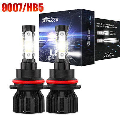 9007 HB5 LED Headlights Kit Combo Bulbs 6000K High Low Beam Super White Bright