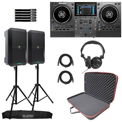 Numark MIXSTREAM PRO GO Battery Powered DJ Controller w Mackie Thump 8'' Speakers