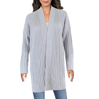 

Женский кардиган в рубчик из серой мериносовой шерсти Eileen Fisher  BHFO 9818, Grey