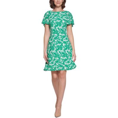 Женское зеленое трикотажное платье-футляр Tommy Hilfiger для работы с принтом Petites 10P BHFO 3726