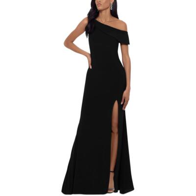 Xscape Женское черное официальное вечернее платье на одно плечо 12 BHFO 2927