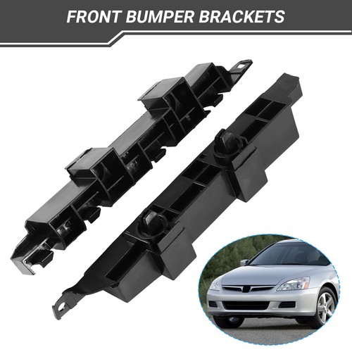 Black Front Bumper Bracket Support Retainer Set (LH+RH) For 2003-2007 Honda Accord