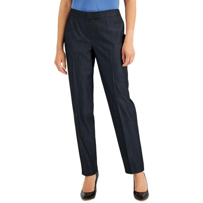 Женские темно-синие брюки Anne Klein с прямыми штанинами средней посадки 4 BHFO 1887