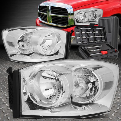 ДЛЯ ГРУЗОВИКА 06-08 DODGE RAM 1500 2500 3500 ХРОМИРОВАННАЯ ПРОЗРАЧНАЯ УГЛОВАЯ ФАРА + НАБОР ИНСТРУМЕНТОВ