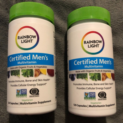New Lot of 2 Rainbow Light Certified Mens Multivitamin 120x2 240 Caps Health