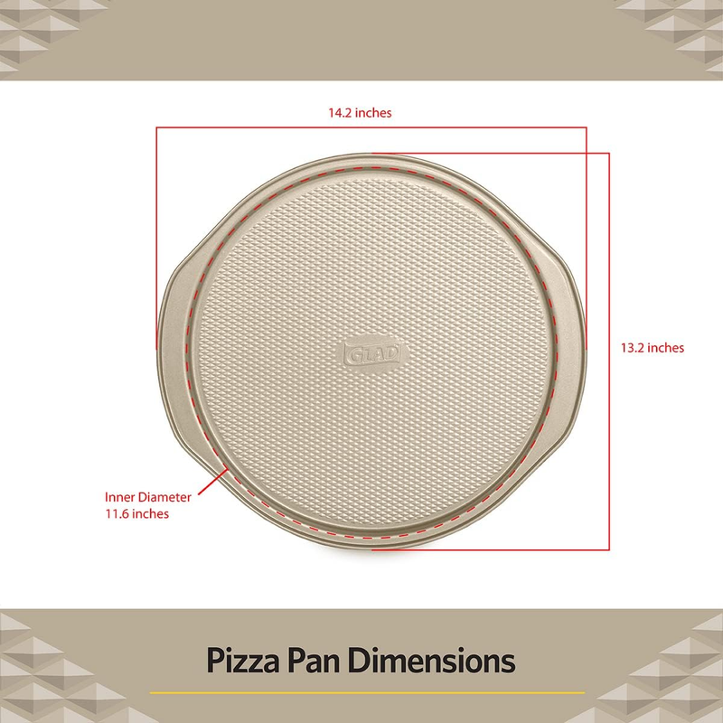 Nonstick Large Pizza Pan for Oven | Round Baking Tray | Textured Cooking Sheet C