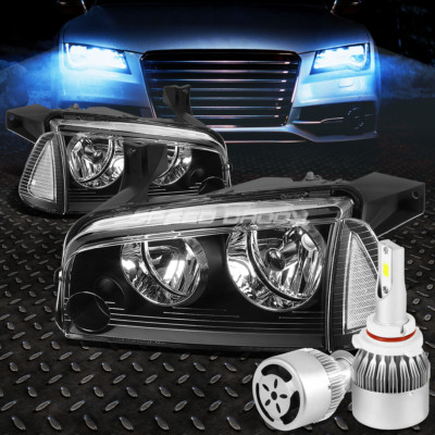 ЧЕРНАЯ ФАРА КОРПУСА + ПРОЗРАЧНЫЙ УГОЛ + БЕЛЫЙ СВЕТОДИОД 9006 HID С ВЕНТИЛЯТОРОМ ДЛЯ ЗАРЯДНОГО УСТРОЙСТВА 06-10