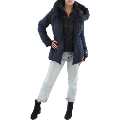 

Женская темно-синяя стеганая теплая куртка-пуховик в рубчик Soia - Kyo  BHFO 3343, Indigo, ANNALISA