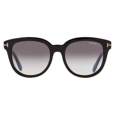 Pre-owned Tom Ford Olivia Smoke Gradient Oval Ladies Sunglasses Ft0914 01b 54 In Gray