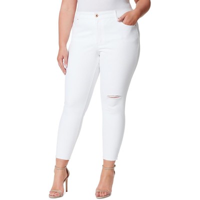 Женские белые джинсы-скинни Jessica Simpson Destroyed с высокой посадкой Plus 18W BHFO 1644