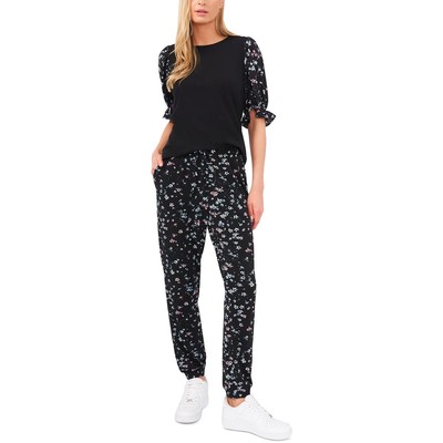 

Женский черный трикотажный пуловер с цветочным принтом Riley - Rae, блузка  BHFO 2279, Rich black