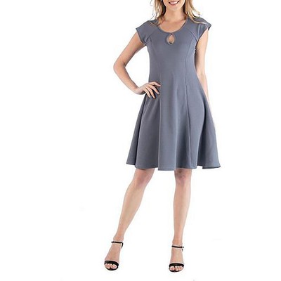 24seven Comfort Apparel Женское серое платье из крепа и расклешенной юбки плюс 2X BHFO 5857