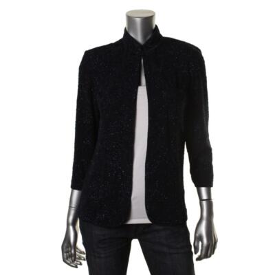 Женский блейзер Alex Evenings с темно-синим блестящим воротником-стойкой мандарин 16 BHFO 5366