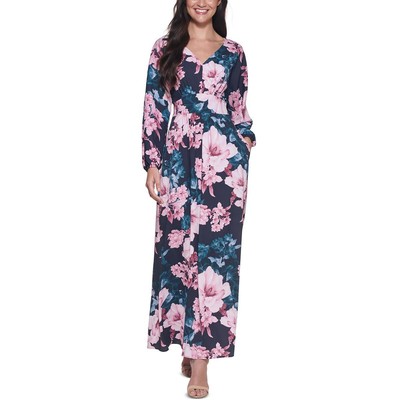 

Kensie Dresss Женское синее длинное платье макси с цветочным принтом и поясом  BHFO 8894, Navy multi
