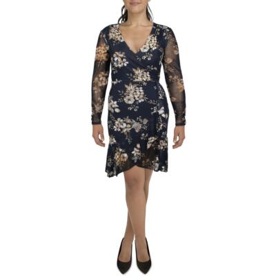 

Tommy Hilfiger Женское темно-синее платье миди с цветочным принтом и глубоким вырезом  BHFO 2737, Sky captain