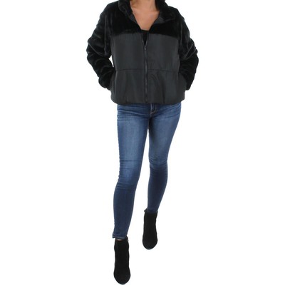 

А теперь эта женская черная куртка-пуховик из искусственного меха на молнии спереди  BHFO 8377, Черный, 57413A0003