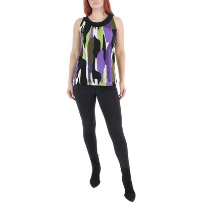 

Женская блузка без рукавов Alfani с разноцветным принтом Petites  BHFO 8575, Purple/green/black