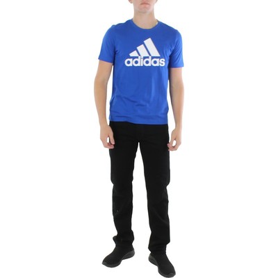 

Adidas Mens Blue Activewear Дышащий спортивный пуловер  BHFO 0459, Team royal blue/white, HE1852