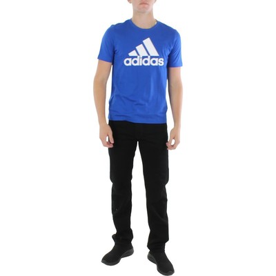 Adidas Mens Blue Activewear Дышащий спортивный пуловер S BHFO 0459