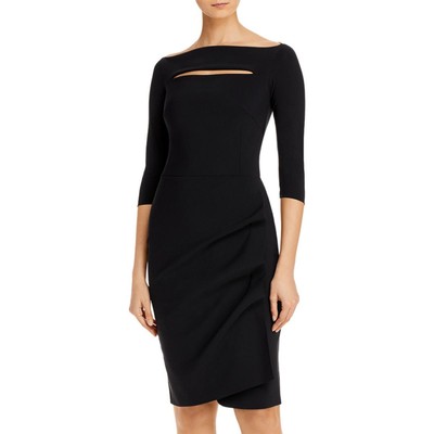 

Черное коктейльное платье Chiara Boni Kate с оборками и рукавами 3/4  36 BHFO 7138, Черный