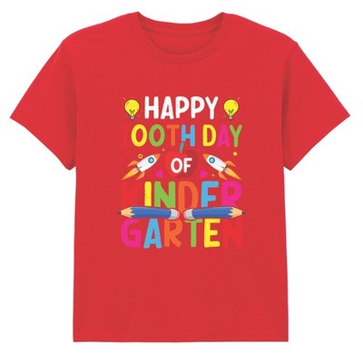 Happy 100th Day Of Kindergarten Education Kids T-Shirt School Milestone Tee
