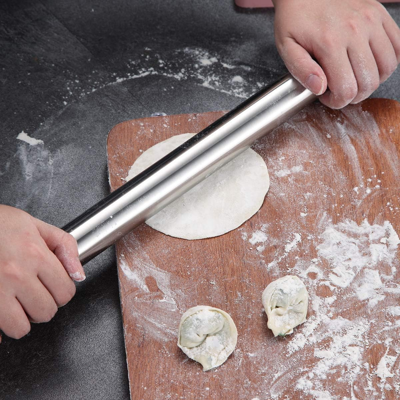 Stainless Steel Rolling Pin, Matte Finish 16.7 Inches,  Rolling Pin for Baking P