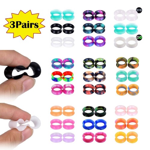 11 Paires Tunnels Silicone Souples 6-16mm Multicolores - Bouchons D'Oreilles Stretchers Flexibles Pour Hommes & Femmes