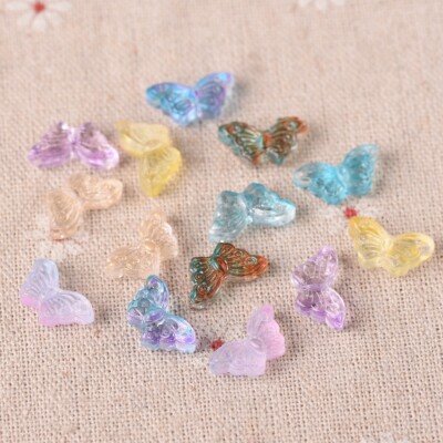 10pcs Butterfly 15x8mm Lampwork Glass Loose Beads For Jewelry Making DIY Earring
