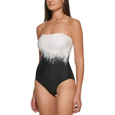 Женский цельный купальник Calvin Klein со съемным ремешком и белым принтом 4 BHFO 5101