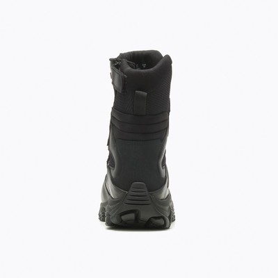 Pre-owned Merrell Work Men's 8" Moab 3 Response Tactical Zip Waterproof Boot Black - J0039