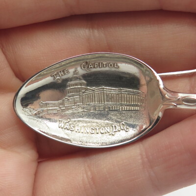925 Sterling Silver Antique Mechanics Co. Washington D.C . The Capitol Spoon