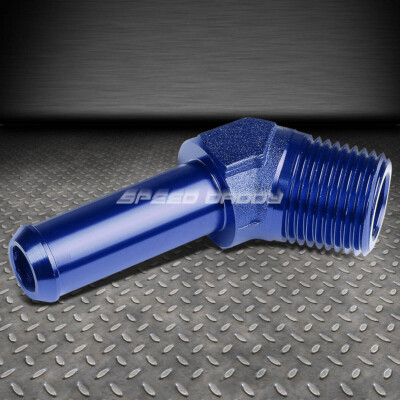 НИППЕЛЬ ДЛЯ ШЛАНГА С РАЗЪЕМОМ 3/8 NPT ОТ 45 ГРАДУСОВ ДО 1/2 С СИНЕЙ АЛЮМИНИЕВОЙ ОТДЕЛКОЙ