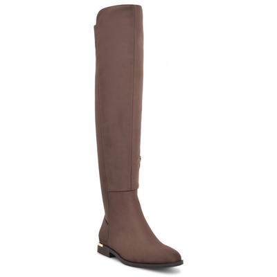 

Женские сапоги до колена Nine West Allair 2 из искусственной кожи с тиснением BHFO 6956, Dark brown, Allair 2